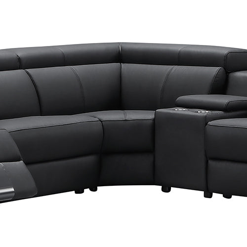 Washington Genuine Leather 6 Seater Corner Sofa With 2 Electric Recliners And Reversible Console - Cosy Abode