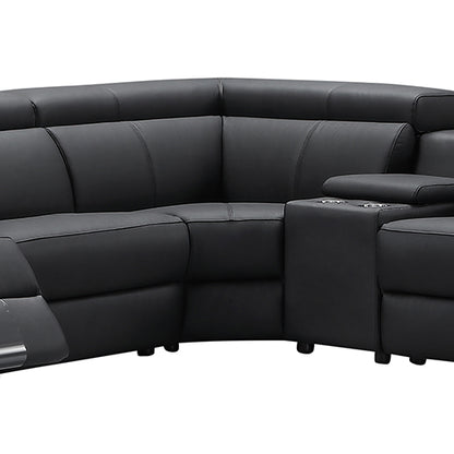 Washington Genuine Leather 6 Seater Corner Sofa With 2 Electric Recliners And Reversible Console - Cosy Abode