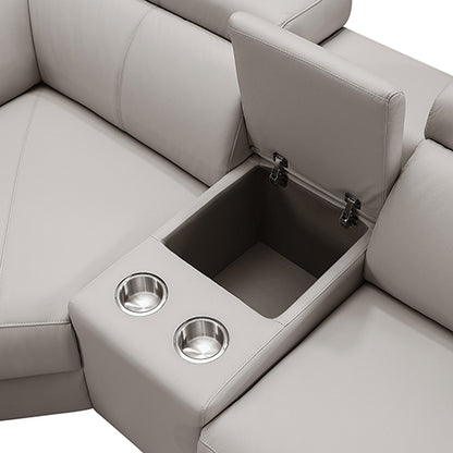 Washington Genuine Leather 6 Seater Corner Sofa With 2 Electric Recliners And Reversible Console - Cosy Abode