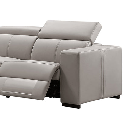 Washington Genuine Leather 6 Seater Corner Sofa With 2 Electric Recliners And Reversible Console - Cosy Abode