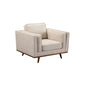 Single Seater Armchair Sofa Modern Lounge Accent Chair in Beige Fabric with Wooden Frame - Cosy Abode
