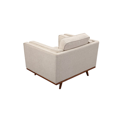 Single Seater Armchair Sofa Modern Lounge Accent Chair in Beige Fabric with Wooden Frame - Cosy Abode