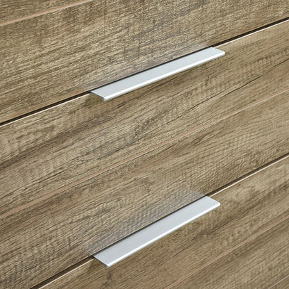 Tallboy with 5 Storage Drawers Natural Wood like MDF in Oak Colour - Cosy Abode