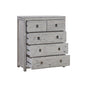 Tallboy with 5 Storage Drawers in Cloud White Ash Color with Solid Acacia Wooden Frame - Cosy Abode