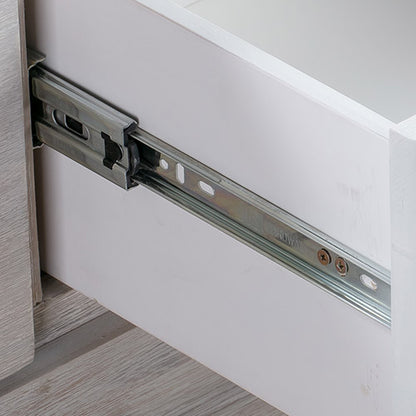 Tallboy with 5 Storage Drawers in Cloud White Ash Color with Solid Acacia Wooden Frame - Cosy Abode