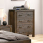 Tallboy with 4 Storage Drawers Solid Wooden Assembled in Chocolate Colour - Cosy Abode