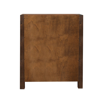 Tallboy with 4 Storage Drawers Solid Wooden Assembled in Chocolate Colour - Cosy Abode