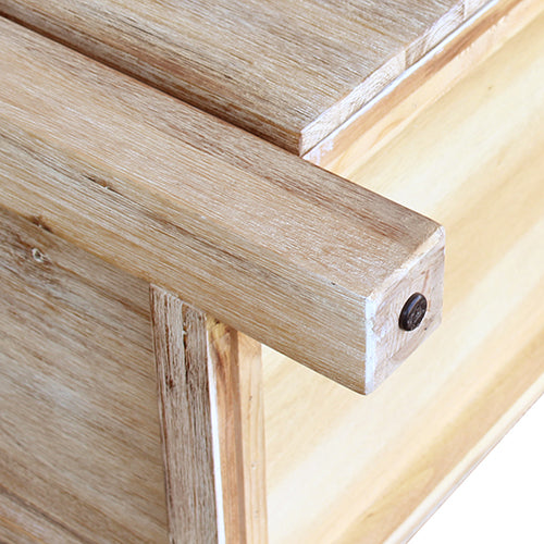 Tallboy with 4 Storage Drawers Solid Wooden Assembled in Oak Colour - Cosy Abode