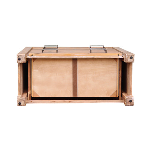 Tallboy with 4 Storage Drawers Solid Wooden Assembled in Oak Colour - Cosy Abode