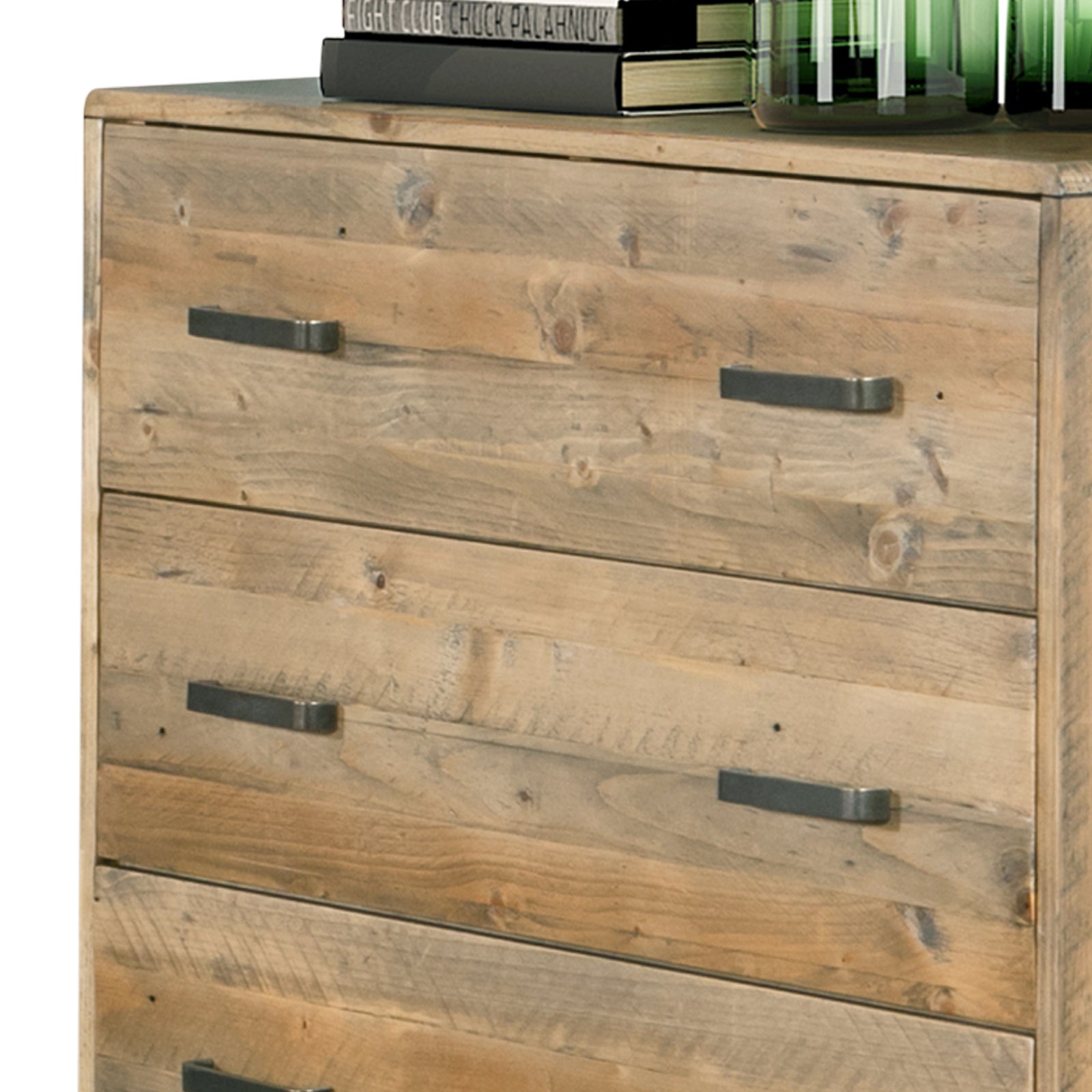 Tallboy with 4 Storage Drawers in Wooden Light Brown Colour - Cosy Abode