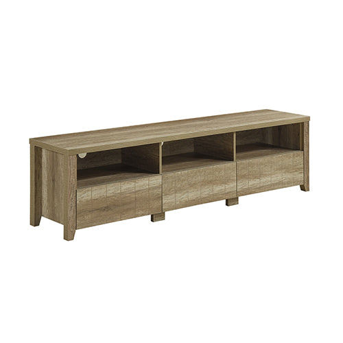 TV Cabinet 3 Storage Drawers with Shelf Natural Wood like MDF Entertainment Unit in Oak Colour - Cosy Abode