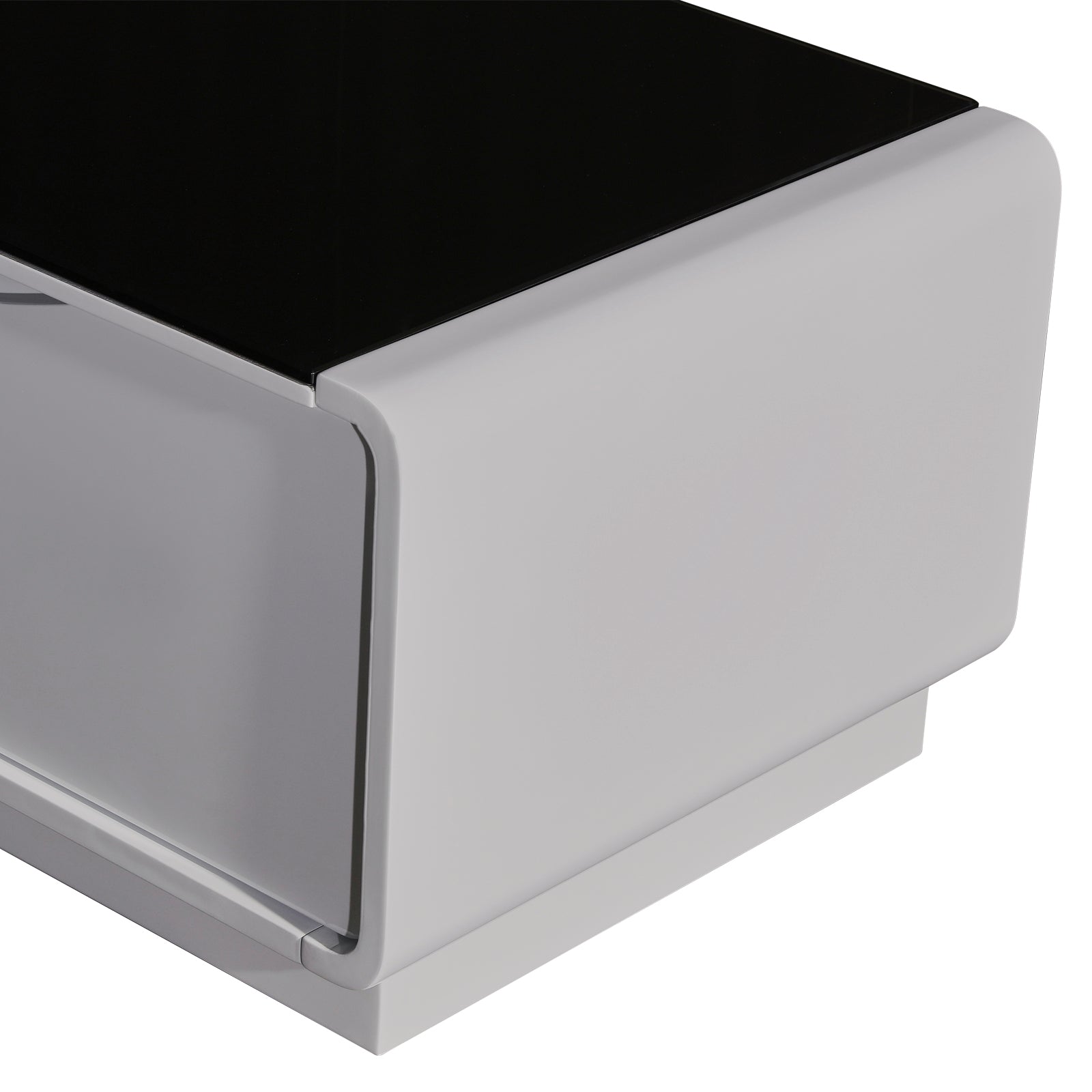 TV Cabinet with 3 Storage Drawers With High Glossy Assembled Entertainment Unit in Black & White colour - Cosy Abode