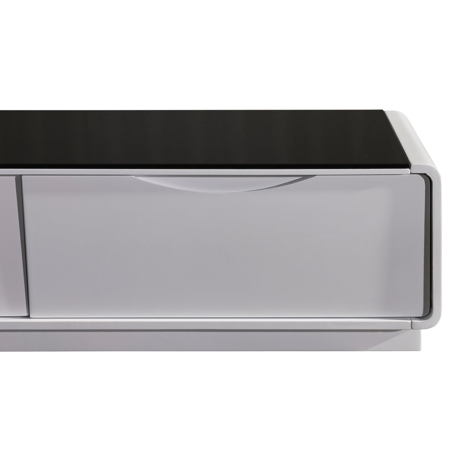 TV Cabinet with 3 Storage Drawers With High Glossy Assembled Entertainment Unit in Black & White colour - Cosy Abode