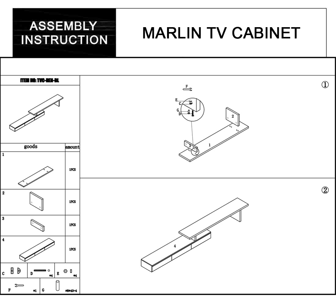 Marlin Tv Unit White - Cosy Abode