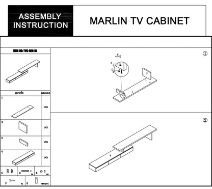 Marlin Tv Unit White - Cosy Abode