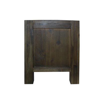 TV Cabinet with 3 Storage Drawers with Shelf Solid Acacia Wooden Frame Entertainment Unit in Chocolate Colour - Cosy Abode