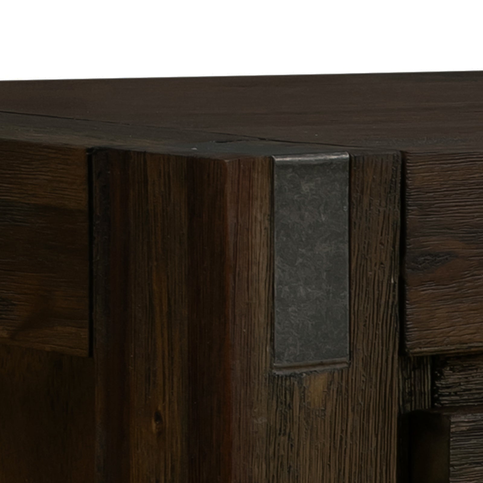 TV Cabinet with 3 Storage Drawers with Shelf Solid Acacia Wooden Frame Entertainment Unit in Chocolate Colour - Cosy Abode