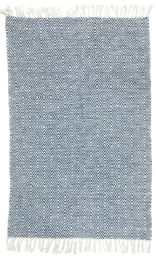 Blue/white kilim rug 90x150 cm - Cosy Abode