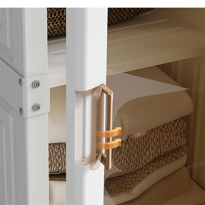 Kylin Cubes Storage Folding Cabinet Wardrobe With 12 Grids & 8 Doors & 2 Hangers - Cosy Abode