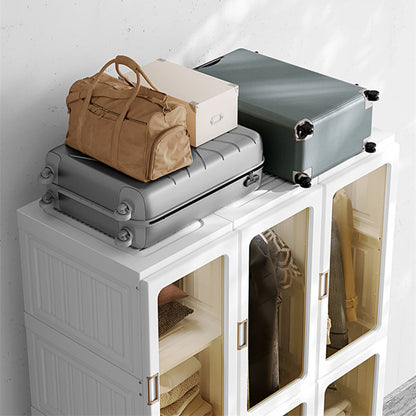 Kylin Cubes Storage Folding Cabinet Wardrobe With 12 Grids & 8 Doors & 2 Hangers - Cosy Abode