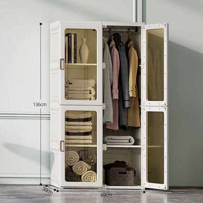 Kylin Cubes Storage Folding Cabinet Wardrobe With 8 Grids & 4 Doors & 1 Hanger - Cosy Abode