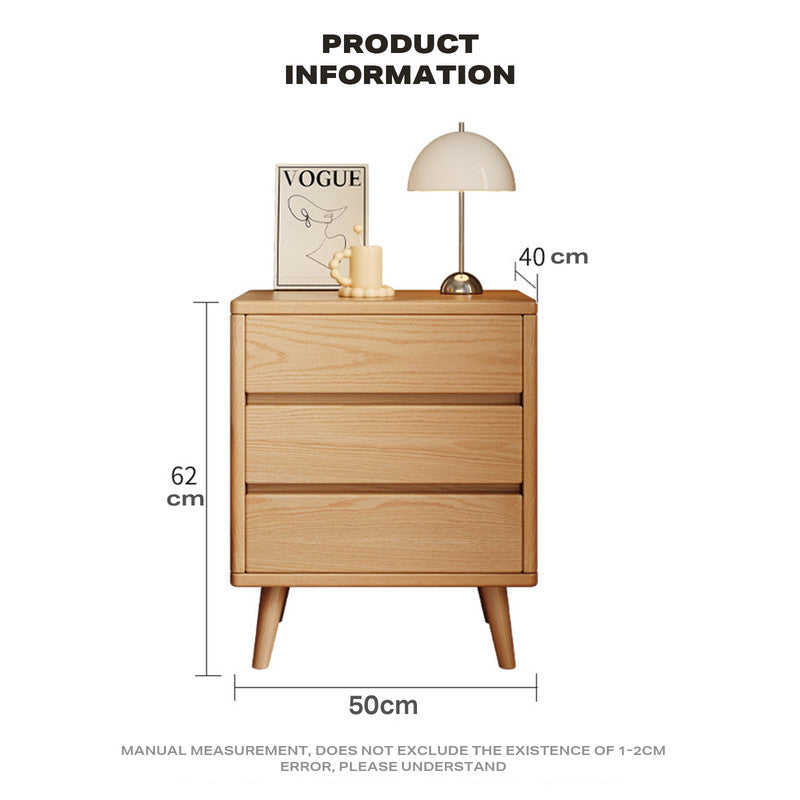 Bedside Tables 3 Drawers Side Table Nightstand Bedroom Storage Cabinet Wood - Cosy Abode