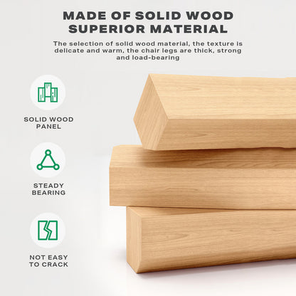 Dining Chairs Kitchen Chair Natural Wood Linen Fabric Cafe Lounge Chairs - Cosy Abode