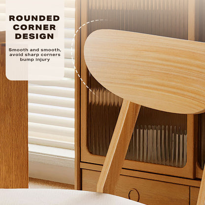 Dining Chairs Kitchen Chair Natural Wood Linen Fabric Cafe Lounge Chairs - Cosy Abode