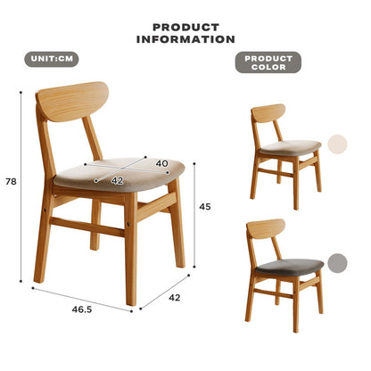 Dining Chairs Kitchen Chair Natural Wood Linen Fabric Cafe Lounge Chairs - Cosy Abode