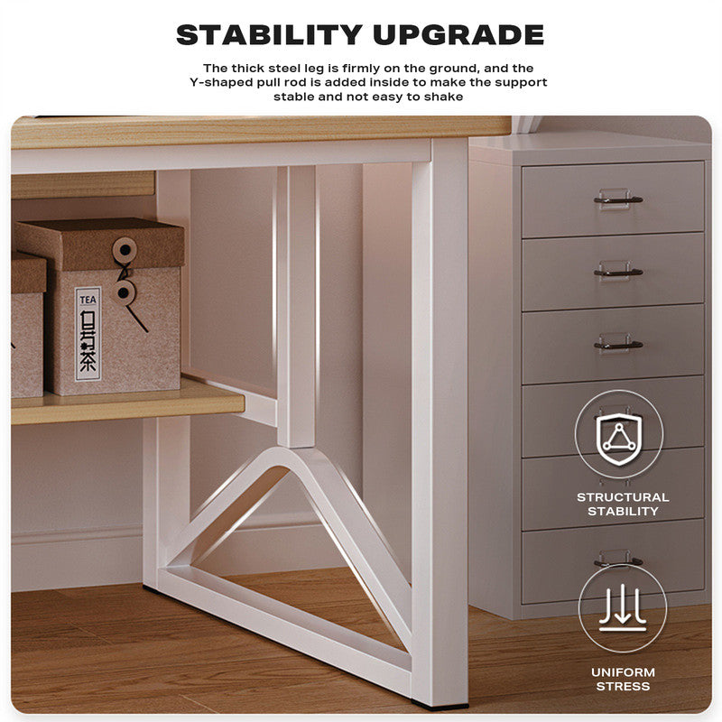 Computer Desk Table Bookshelf Integrated Table Bedroom Students Home Study Table - Cosy Abode