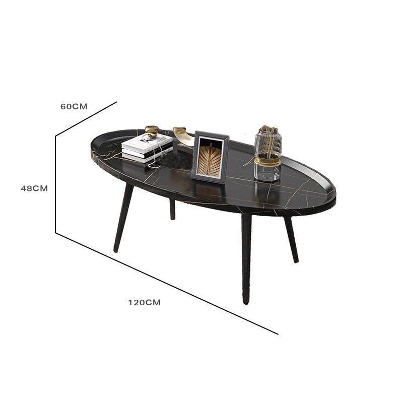 Coffee Table Living Room Accent Oval Table Contemporary Style Leisure Tea Table - Cosy Abode