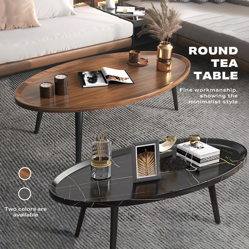 Coffee Table Living Room Accent Oval Table Contemporary Style Leisure Tea Table - Cosy Abode