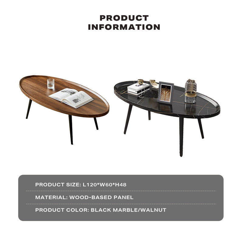 Coffee Table Living Room Accent Oval Table Contemporary Style Leisure Tea Table - Cosy Abode