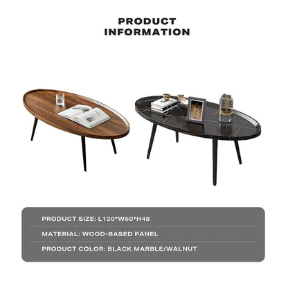 Coffee Table Living Room Accent Oval Table Contemporary Style Leisure Tea Table - Cosy Abode