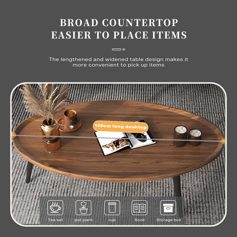 Coffee Table Living Room Accent Oval Table Contemporary Style Leisure Tea Table - Cosy Abode