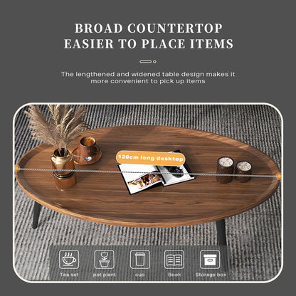 Coffee Table Living Room Accent Oval Table Contemporary Style Leisure Tea Table - Cosy Abode