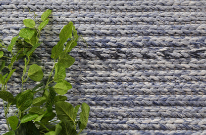 Harlow Cue Blue Wool Blend Rug 160x230 - Cosy Abode