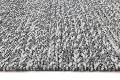 Harlow Cue Charcoal Wool Blend Rug 160x230 - Cosy Abode