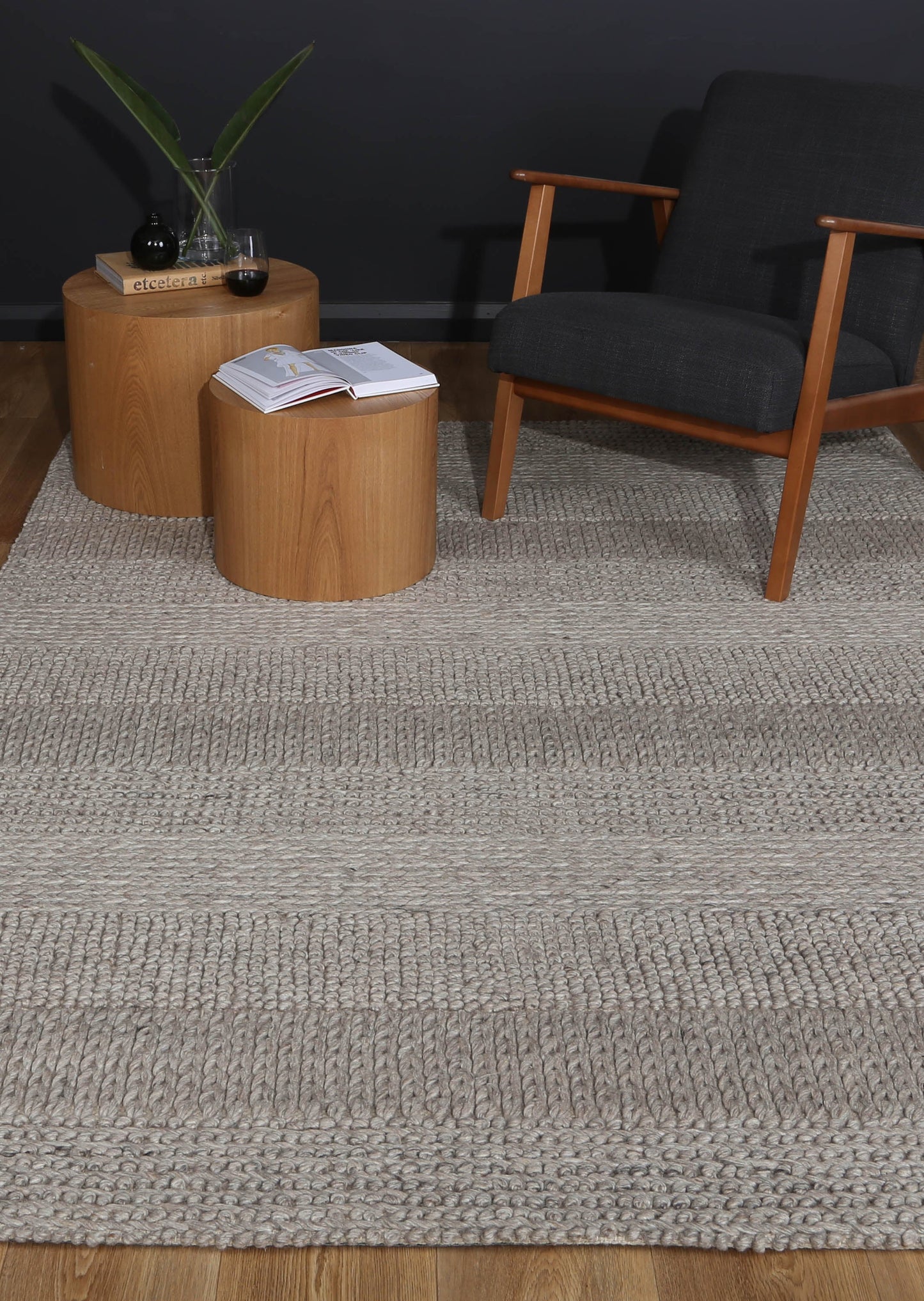 Harlow Grace Camel Wool Blend Rug 160x230 - Cosy Abode