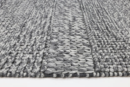 Harlow Grace Charcoal Wool Blend Rug 160x230 - Cosy Abode