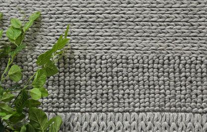 Harlow Grace Grey Wool Blend Rug 160x230 - Cosy Abode