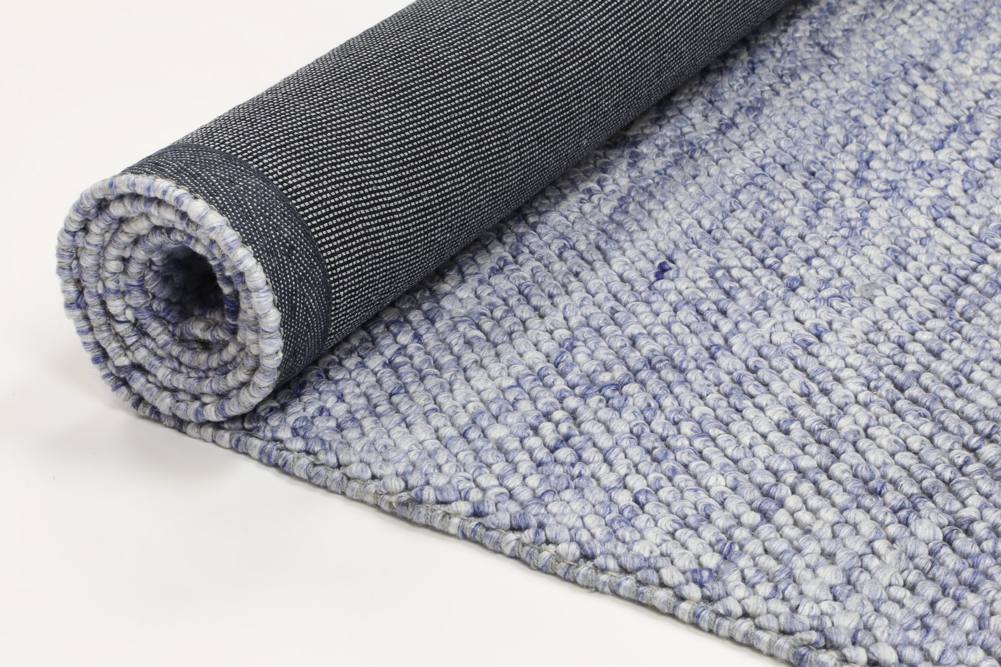 Harlow Loopy Blue Wool Blend Rug 160x230 - Cosy Abode