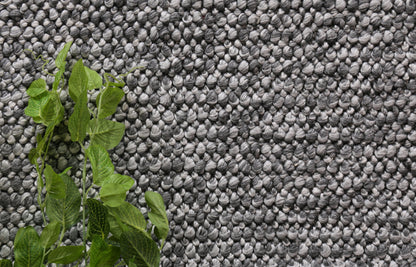 Harlow Loopy Charcoal Wool Blend Rug 160x230 - Cosy Abode