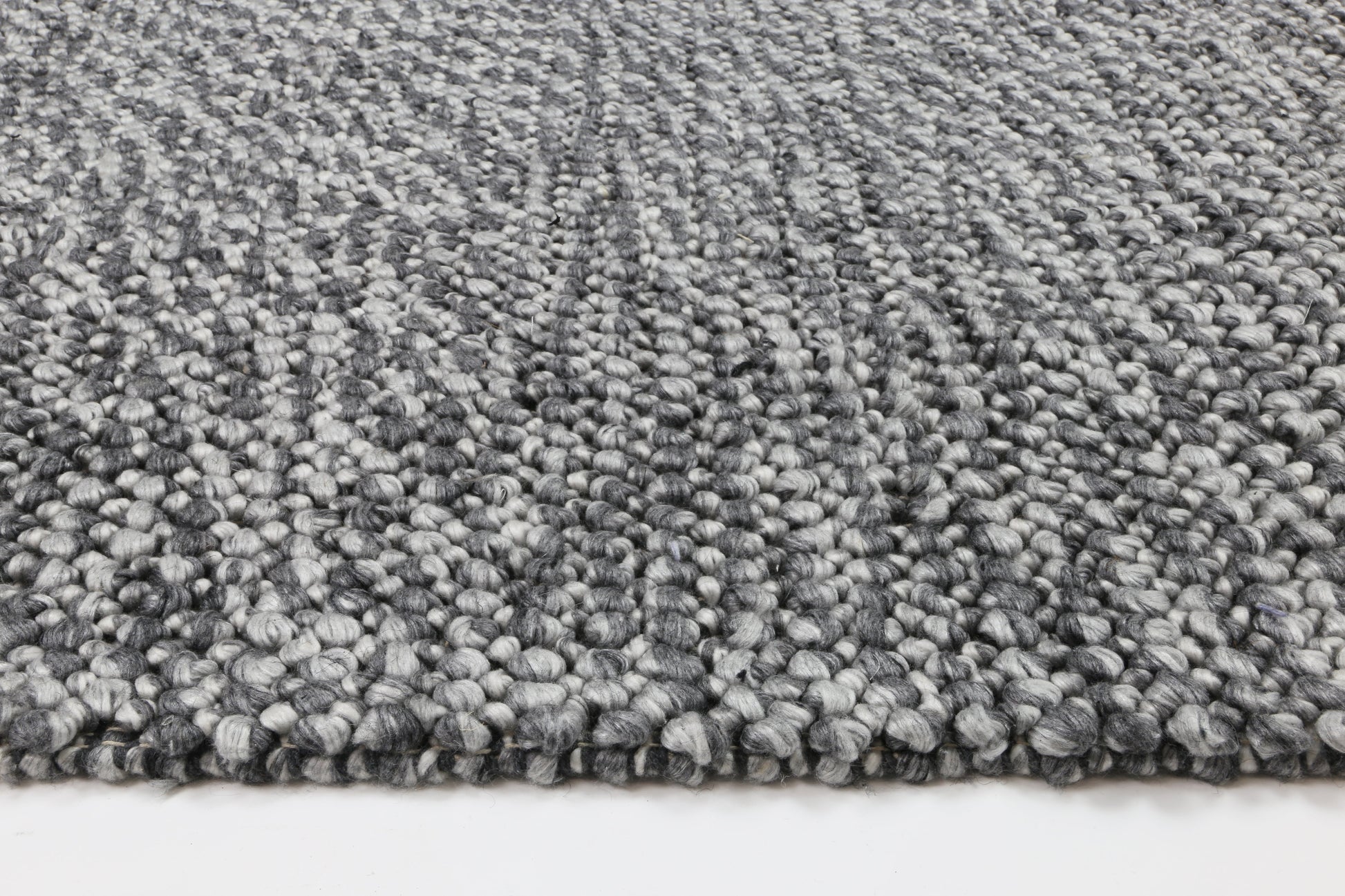 Harlow Loopy Charcoal Wool Blend Rug 160x230 - Cosy Abode