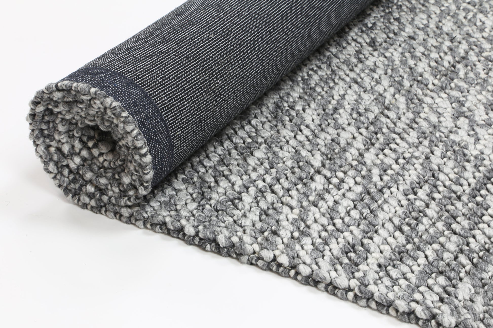 Harlow Loopy Charcoal Wool Blend Rug 160x230 - Cosy Abode