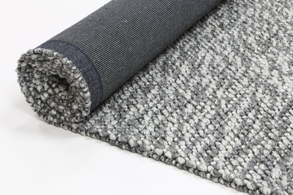 Harlow Loopy Charcoal Wool Blend Rug 160x230 - Cosy Abode