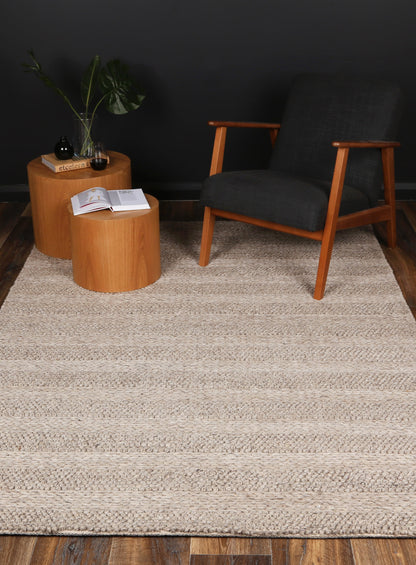 Harlow Ringlets Camel Wool Blend Rug 160x230 - Cosy Abode
