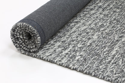 Harlow Cue Charcoal Wool Blend Rug 200x290 - Cosy Abode