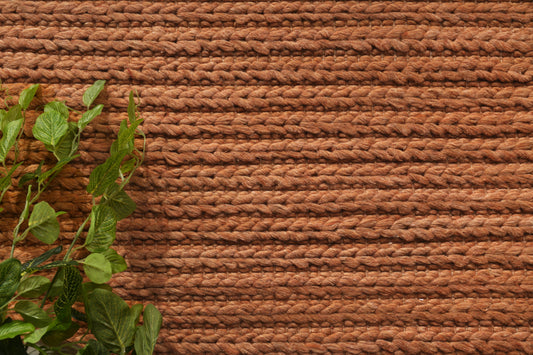 Harlow Cue Copper Wool Blend Rug 200x290 - Cosy Abode
