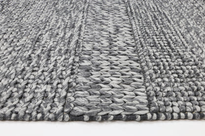 Harlow Grace Charcoal Wool Blend Rug 200x290 - Cosy Abode